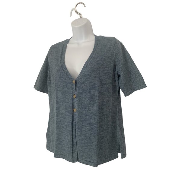 Croft & Barrow Womens Button Front Knit Cardigan Blue V-Neck Size PS - Picture 4 of 10